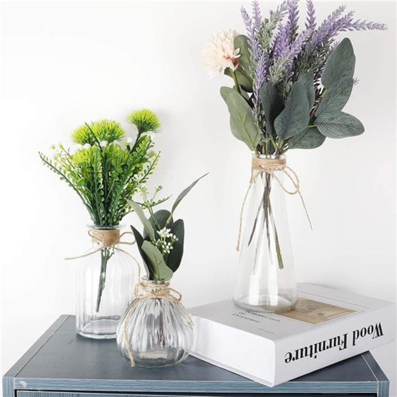 Small Vases 10pcs Clear Bud Vases for Flowers Wedding Decorations Mini Vintage - Picture 4 of 6